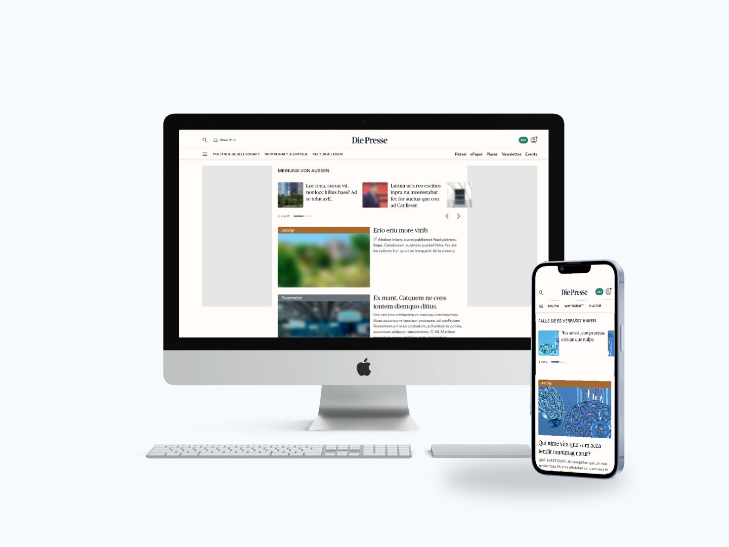 Website Mockup auf einem Smartphone
